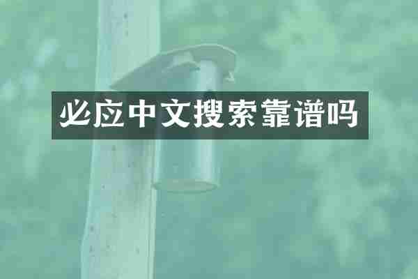 必应中文搜索靠谱吗