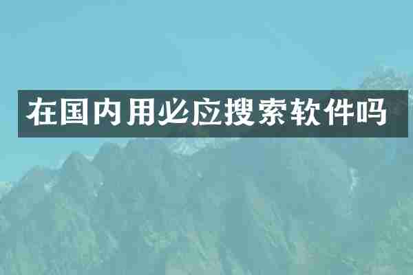 在国内用必应搜索软件吗