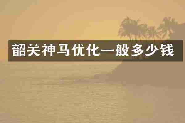韶关神马优化一般多少钱
