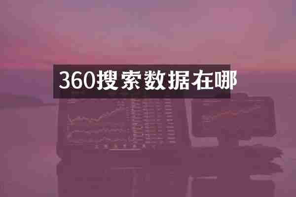 360搜索数据在哪
