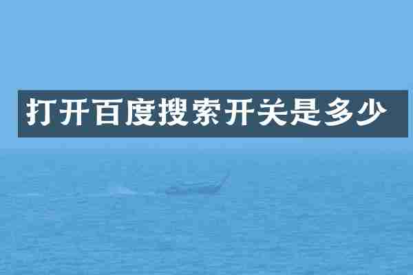 打开百度搜索开关是多少