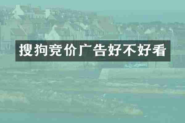 搜狗竞价广告好不好看
