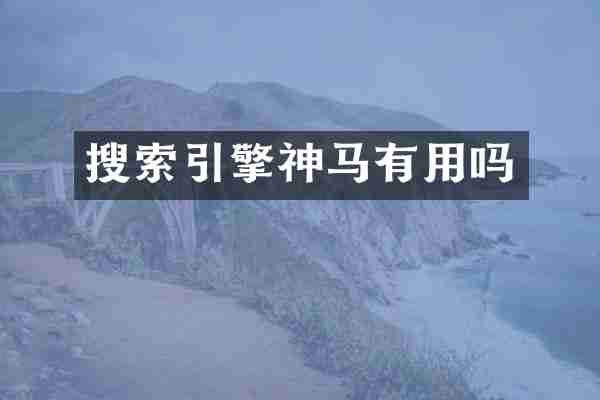 搜索引擎神马有用吗