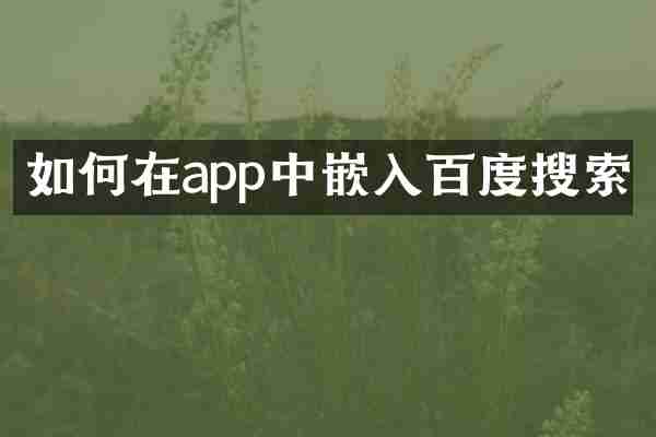 如何在app中嵌入百度搜索