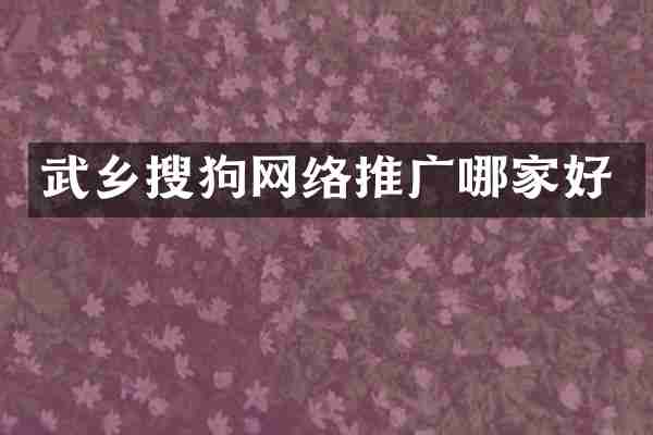 武乡搜狗网络推广哪家好