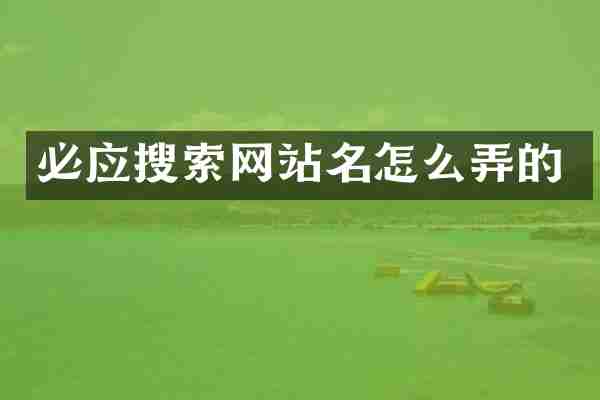 必应搜索网站名怎么弄的