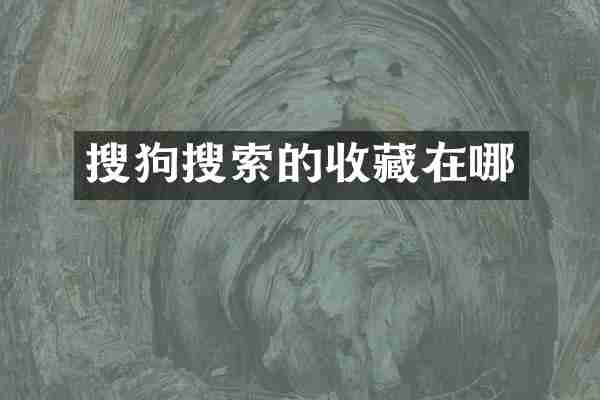 搜狗搜索的收藏在哪