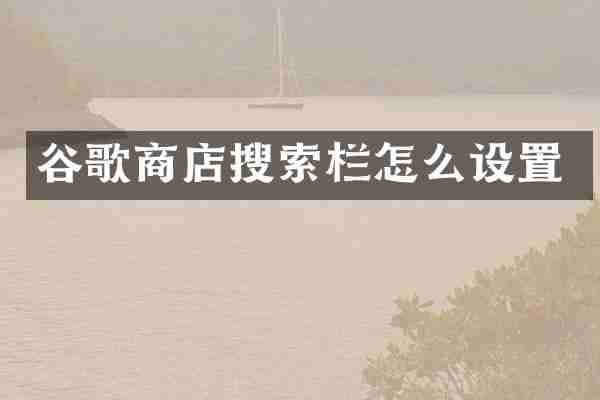 谷歌商店搜索栏怎么设置