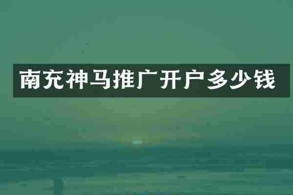南充神马推广开户多少钱