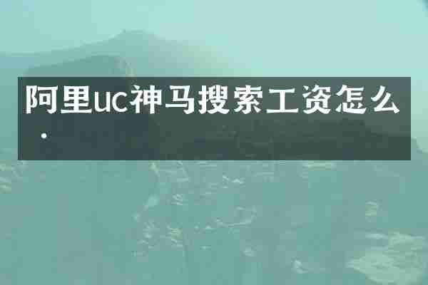 阿里uc神马搜索工资怎么样