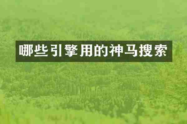 哪些引擎用的神马搜索