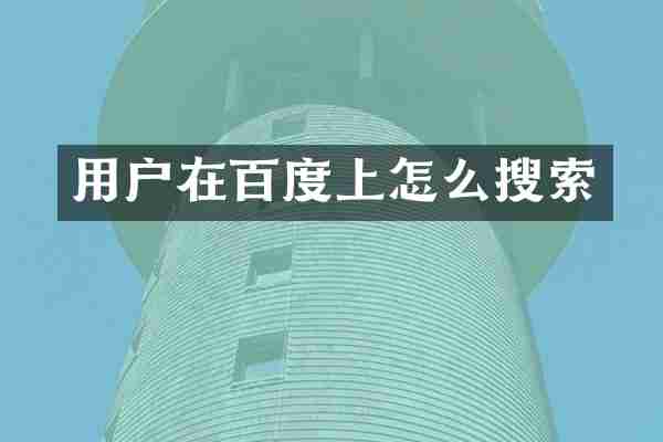 用户在百度上怎么搜索