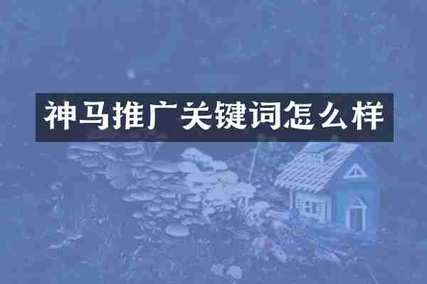 神马推广关键词怎么样