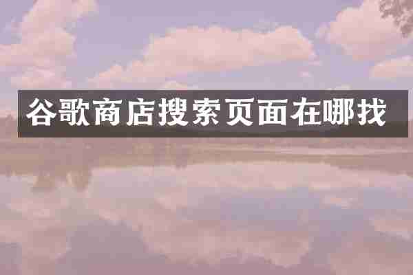 谷歌商店搜索页面在哪找