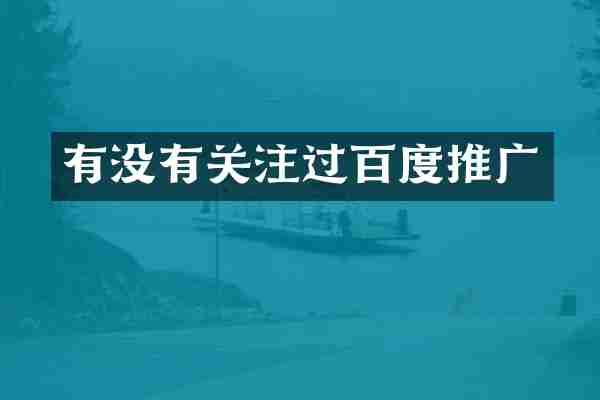 有没有关注过百度推广