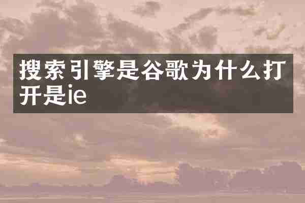 搜索引擎是谷歌为什么打开是ie
