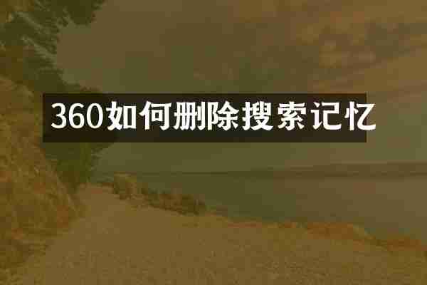 360如何删除搜索记忆