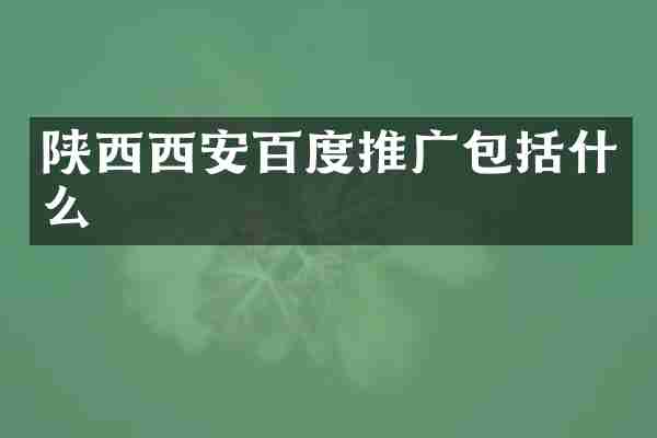 陕西西安百度推广包括什么