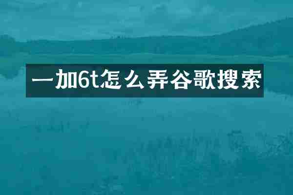 一加6t怎么弄谷歌搜索