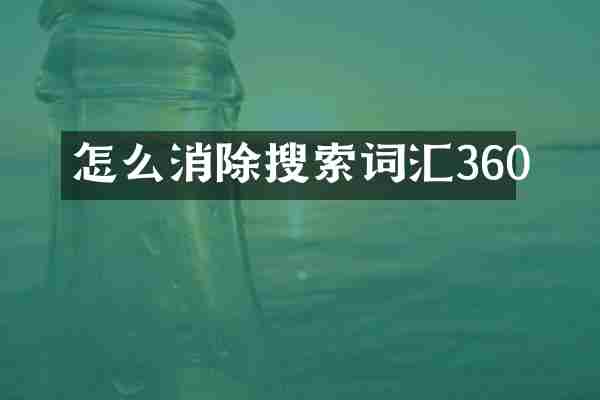 怎么消除搜索词汇360