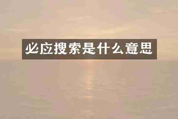 必应搜索是什么意思
