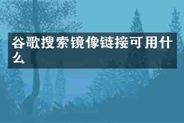 谷歌搜索镜像链接可用什么