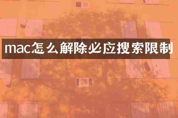 mac怎么解除必应搜索限制