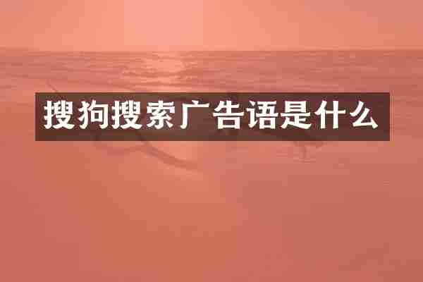 搜狗搜索广告语是什么