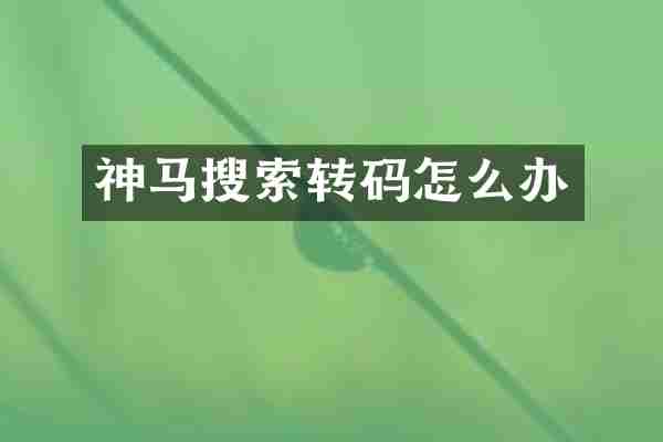 神马搜索转码怎么办