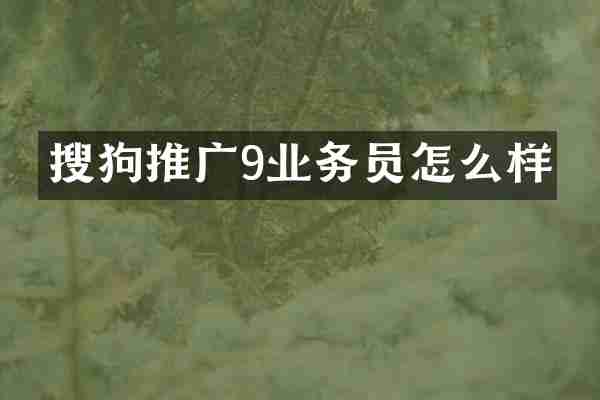 搜狗推广9业务员怎么样