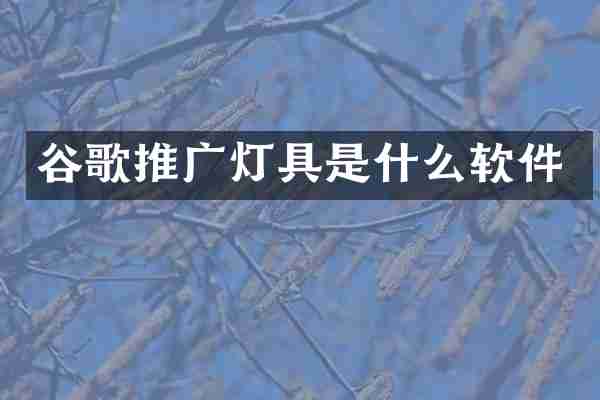 谷歌推广灯具是什么软件