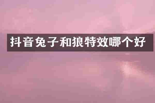 抖音兔子和狼特效哪个好