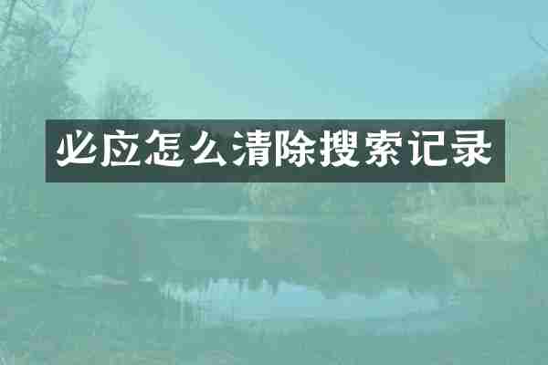 必应怎么清除搜索记录