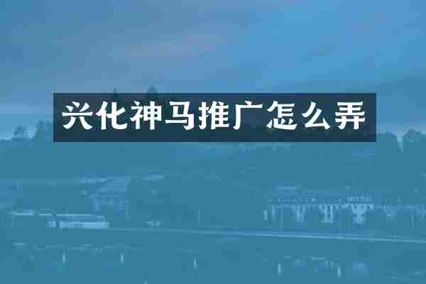 兴化神马推广怎么弄