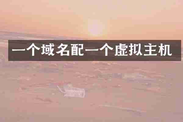 一个域名配一个虚拟主机