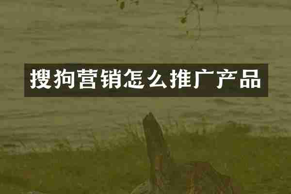 搜狗营销怎么推广产品