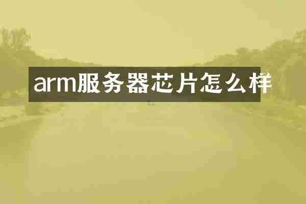 arm服务器芯片怎么样