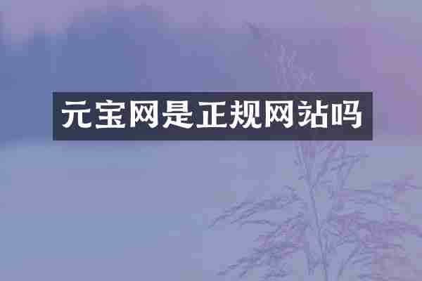 元宝网是正规网站吗
