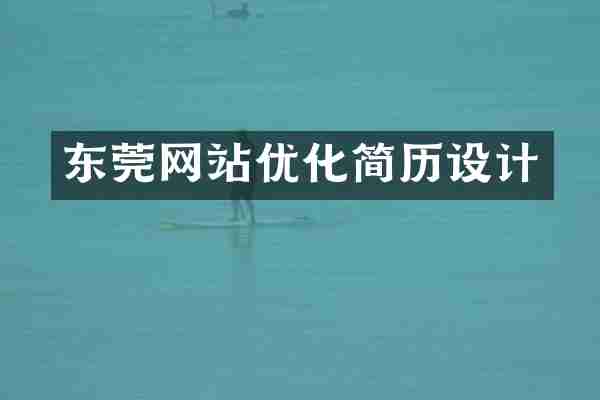 东莞网站优化简历设计