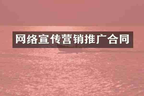 网络宣传营销推广合同