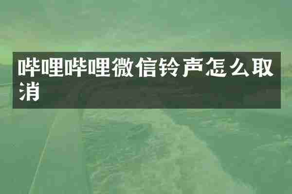 哔哩哔哩微信铃声怎么取消