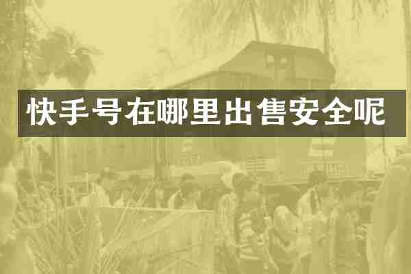 快手号在哪里出售安全呢