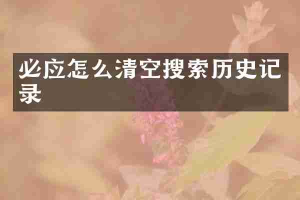 必应怎么清空搜索历史记录