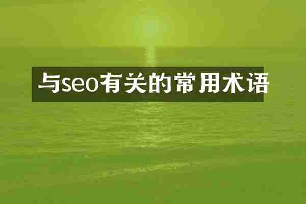 与seo有关的常用术语
