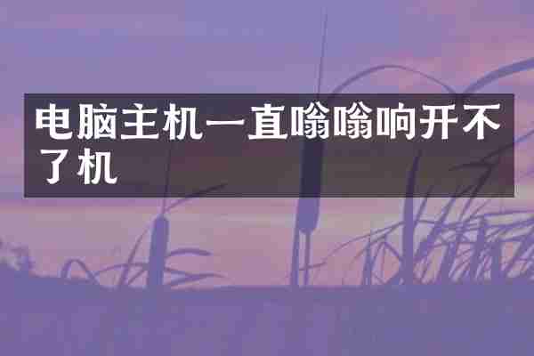 电脑主机一直嗡嗡响开不了机