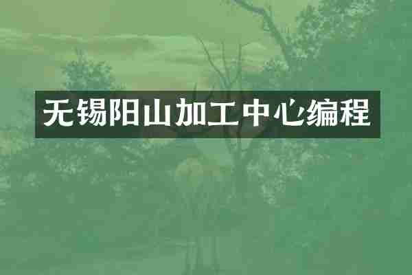 无锡阳山加工中心编程