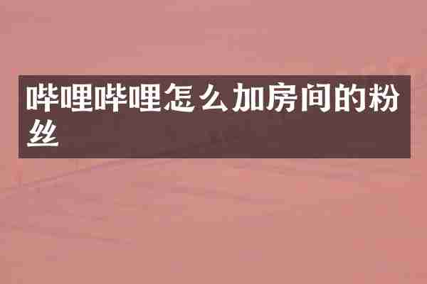 哔哩哔哩怎么加房间的粉丝