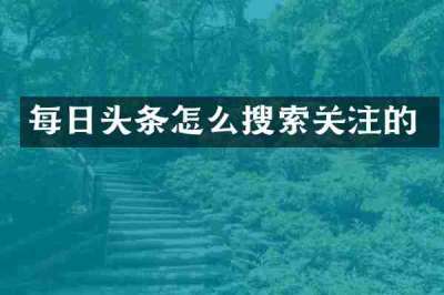 每日头条怎么搜索关注的