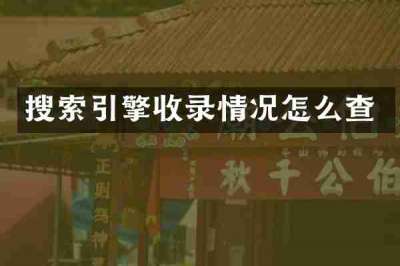 搜索引擎收录情况怎么查