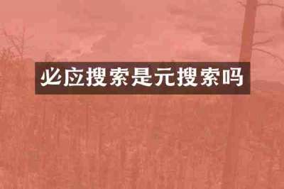 必应搜索是元搜索吗
